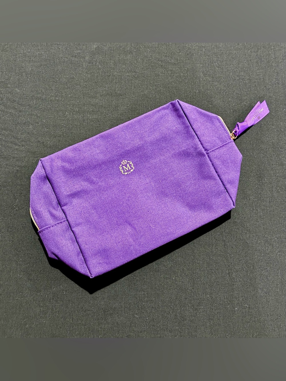 Molinard Parfums Purple Cosmetic Bag with Gold Crest